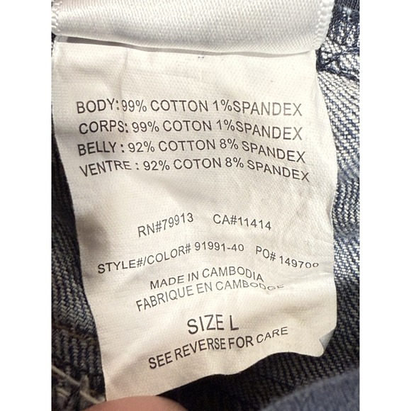 Motherhood Maternity Large Shorts Cargo Pocket Denim Elastic Comfort Waist - Picture 10 of 15